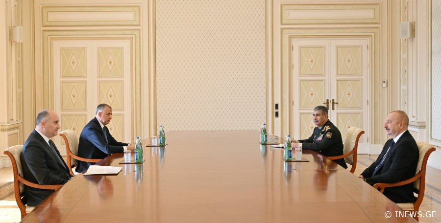 საქართველოს თავდაცვის მინისტრი აზერბაიჯანის პრეზიდენტს შეხვდა