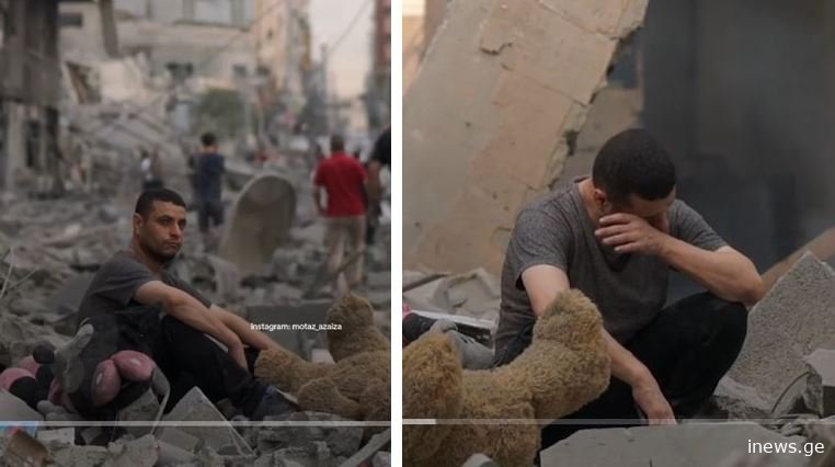 VIDEO: "ყველაფერი დამენგრა...", - პალესტინელი კაცი თავისი განადგურებული სახლის წინ ზის და...