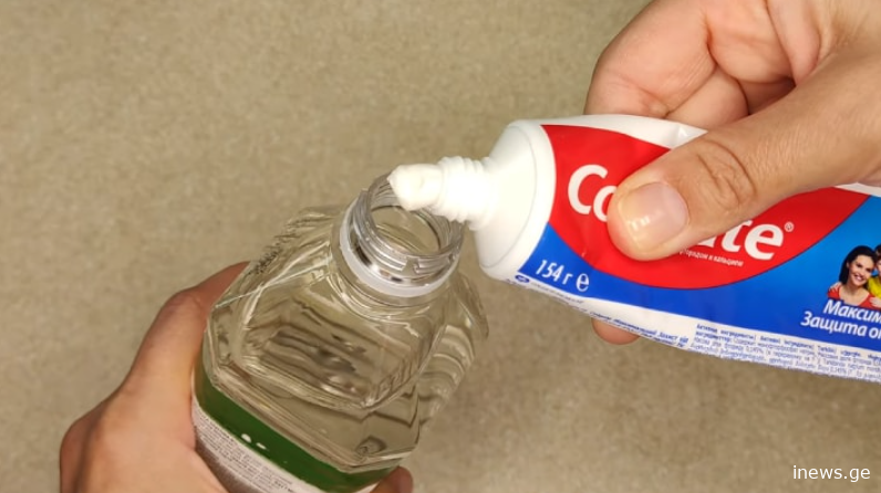 ძმარს პლუს კბილის პასტა- უნივერსალური საშუალება, რომელიც წმენდს ყველაფერს ბზინვარებამდე