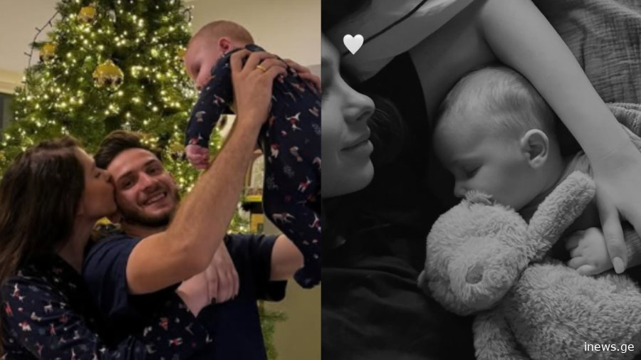 „მამას ჰგავს“ – ხვიჩა კვარაცხელიამ და ნიცა თავაძემ პატარა დამიანეს სახე პირველად გამოაჩინეს