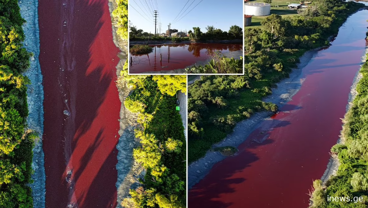 ფოტოები სოციალურ ქსელებში ვირუსულად ვრცელდება წითლად შეღებილი მდინარე და უჩვეულოდ მძაფრი სუნი