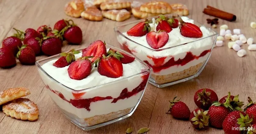 მარწყვის უგემრიელესი დესერტი, რომლის გაკეთებასაც მხოლოდ 15 წუთი სჭირდება