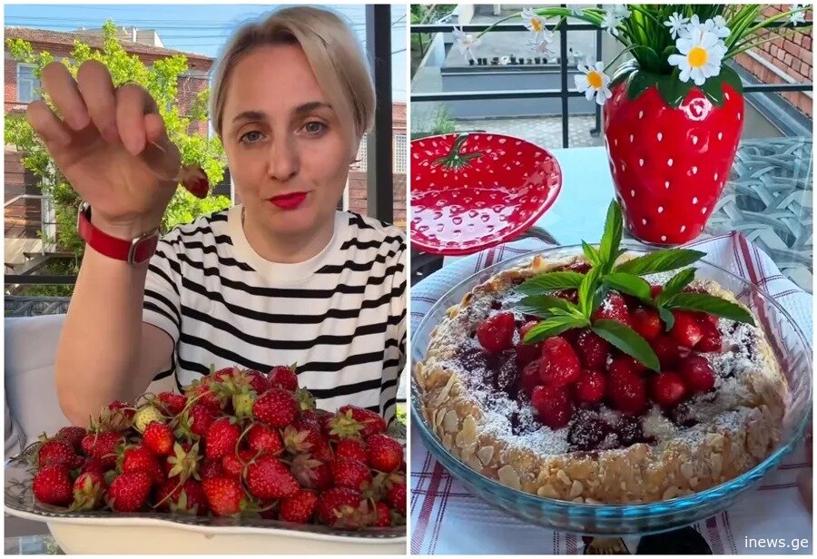 ამ გემრიელ და ჰაეროვან დესერტს ძალიან უხდება ნაყინი... აუცილებლად სცადეთ მომზადება!" - მარწყვის გალეტის ვიდეორეცეპტი