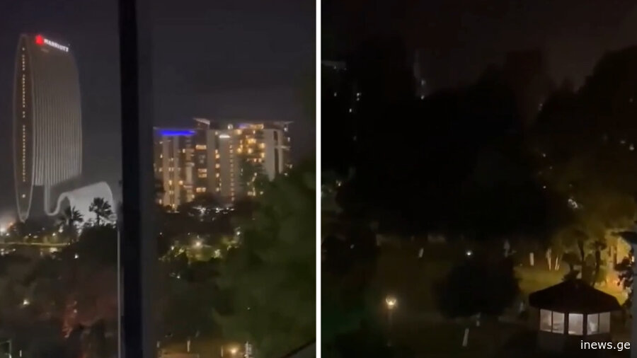 VIDEO: ბათუმში ძლიერი ქარია - უახლესი კადრები ადგილიდან